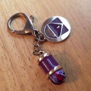 Purple Purse Keychain or bag charm pre-owned